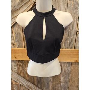 Lulus size M bralette lace back trim EUC whimisgoth black open back LOOK!!